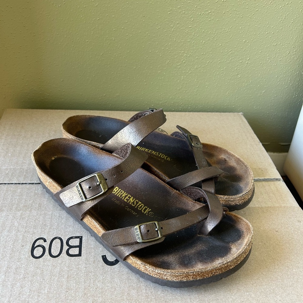 Birkenstock Dark Brown Cross-Strap Sandals